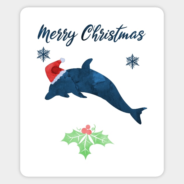 Christmas Dolphin Art Sticker by TheJollyMarten